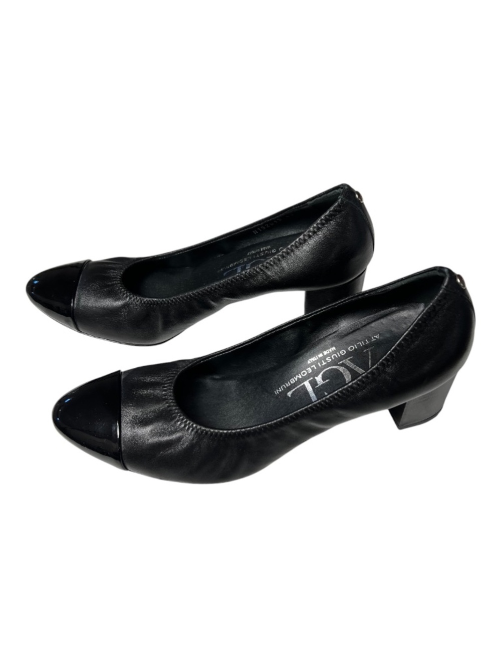 EUC AGL Attilio Giusti Leombruni Black Leather Cap Toe Pumps | EU 41 (US 10) - Picture 1 of 9